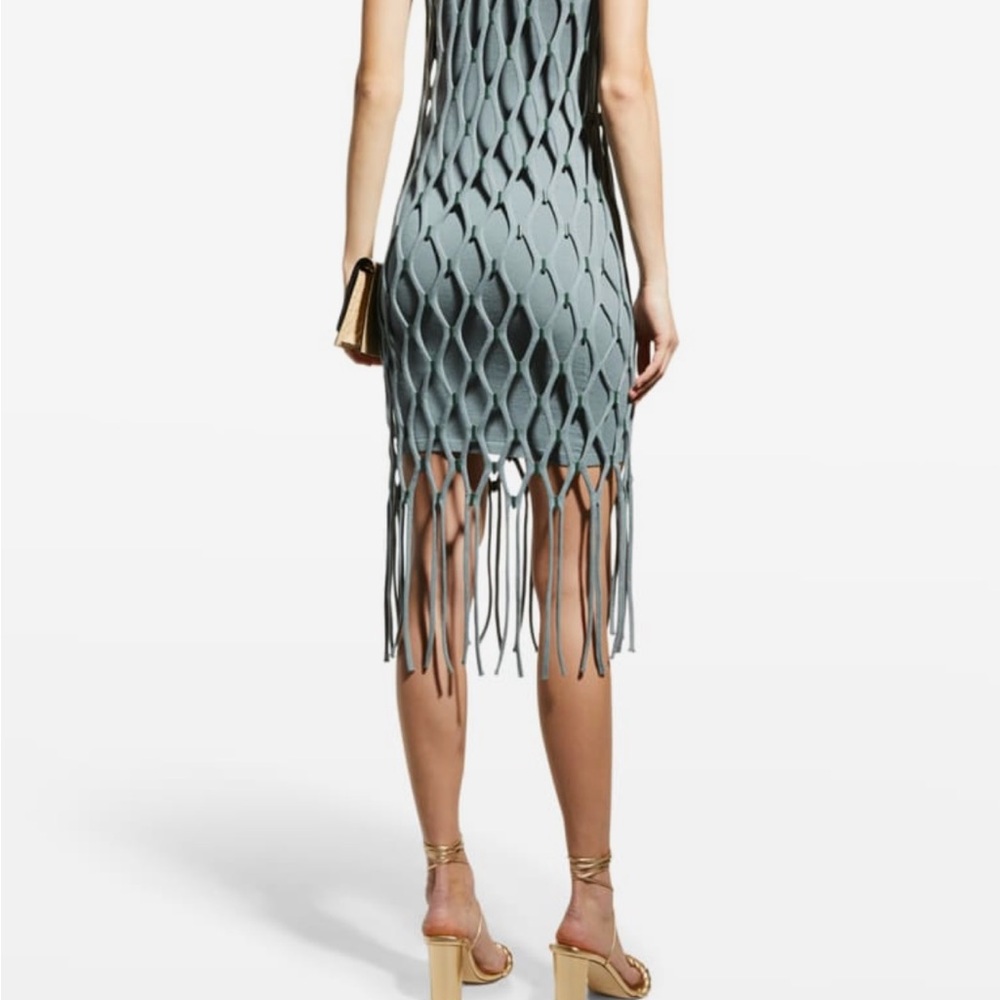 SIMKHAI Mariel Compact Mesh Fringe Mini dress - Picture 3 of 12